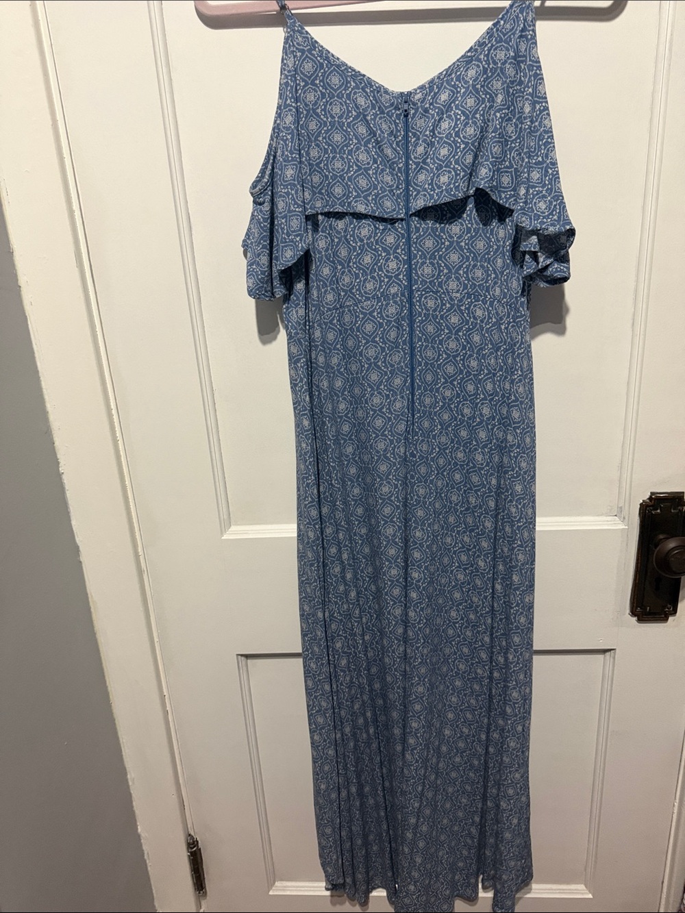 Rewind - Blue Printed High-Low Ruffle Dress - Picture 4 of 4